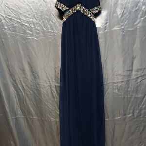 Elegant Navy Blue Evening Gown